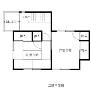 福山市新涯町一戸建て賃貸住宅C2一の川ハイツ2階間取り