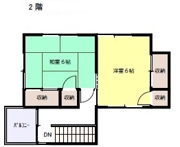 福山市新涯一丁目一戸建賃貸住宅B1間取り図2階