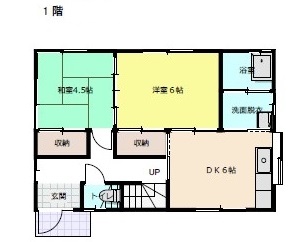 福山市新涯一丁目一戸建賃貸住宅B1間取り図1階