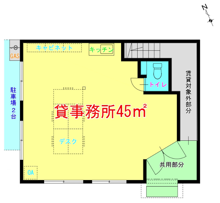 福山市曙町1丁目貸事務所間取り図福山市の不動産