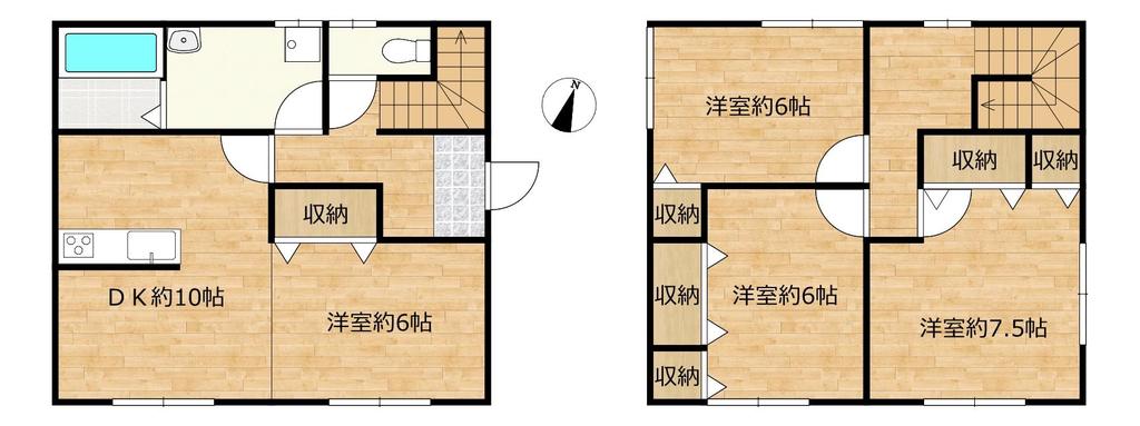 福山ハウジング福山市駅家町大字弥生ケ丘リフォーム済み売住宅間取り図