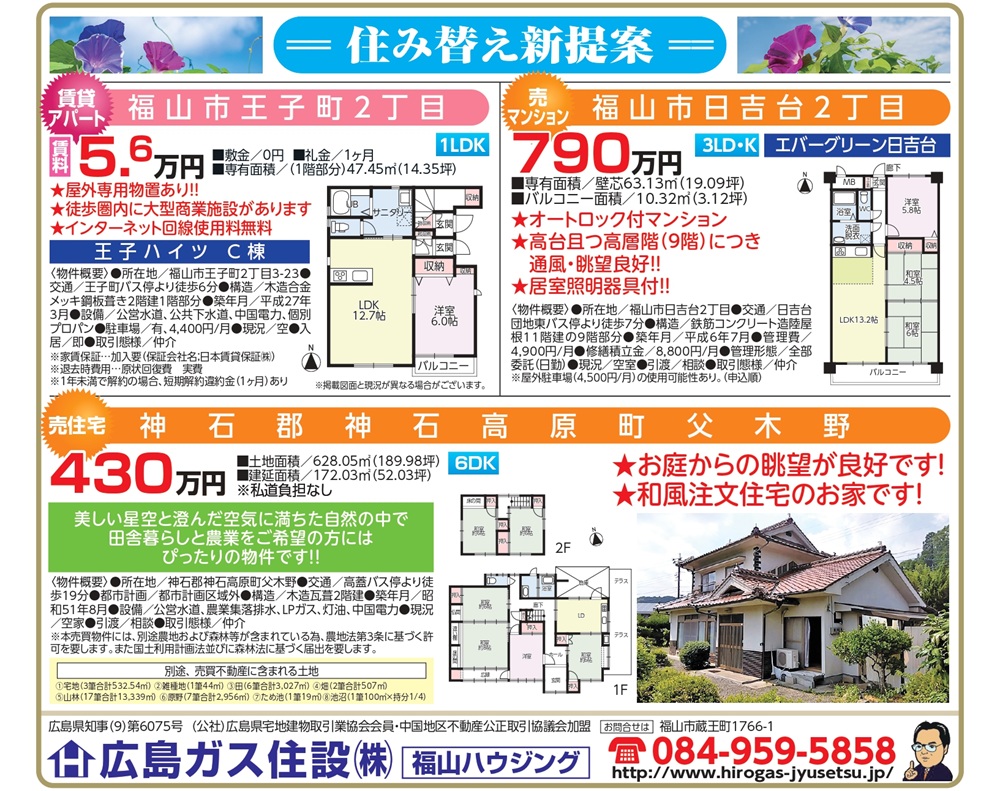 ●掲載広告 2025年7月福山ハウジング福山市賃貸アパート6万円以下