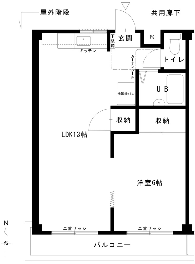 【賃貸アパート】王子ハイツA201／福山市王子町2丁目｜1LDK！福山駅までバスで5分の立地！平面図