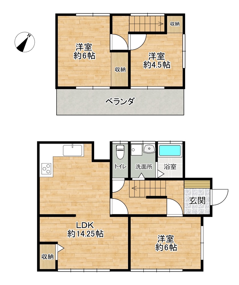 福山ハウジング【売一戸建】福山市神辺町字道上｜899万円間取り図