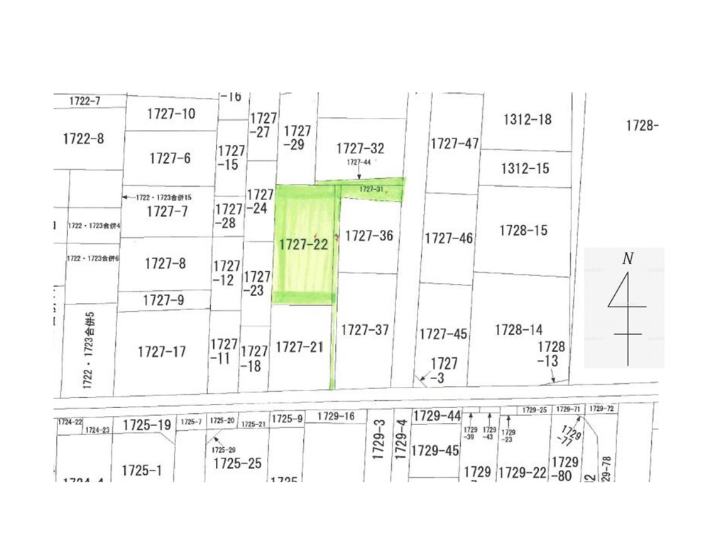 【売土地】三原市皆実6丁目｜350万円｜土地面積307.96㎡（93.15坪）図面
